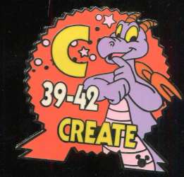 Cast Lanyard Collection III - Figment Epcot Parking Signs - C for Create (39-42) - WDW