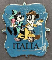 Italy Mickey and Minnie Mouse with Scooter and Snacks