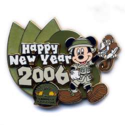 Click to view the Happy New Year 2006 - Animal Kingdom - Mickey Mouse Holding A Monkey details