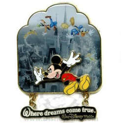 Mickey and Friends Flying Over Cinderella Castle