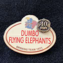 41372 - Cast Member 40 Years Opening Team Name Tags - Dumbo Flying Elephants - Walt Disney World alternate image