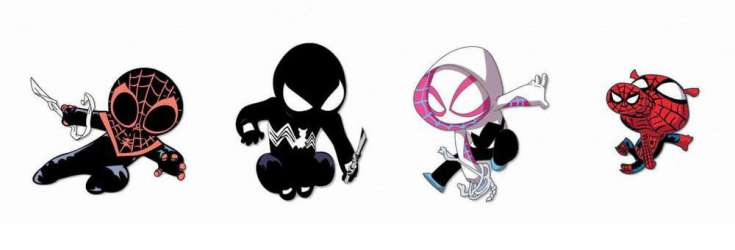 27238 - SDCC 2019 - Marvel Skottie Young - Spider-Verse Pin Set - Disney Licensed alternate image