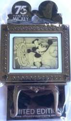 126 - Mickey's 75th Anniversary Pin of the Month - Mickey's 75th Anniversary Steamboat Willie - Walt Disney World alternate image