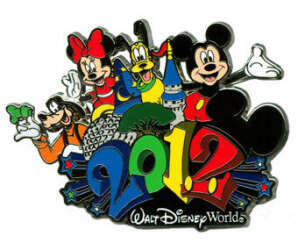 '2012 Dated Year Pins - Goofy, Minnie, Pluto &amp; Mickey - WDW'