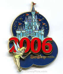 42473 - 2006 Dated Year Pins - Cinderella Castle - Tinker Bell - Walt Disney World alternate image