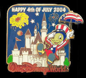 '4th of July/Independence Day - 2004 - Jiminy Cricket in front of Cinderella's Castle - WDW'