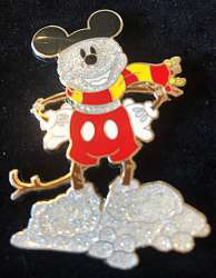 Snowman Characters Pin Set - Mickey Mouse Glitter Snowman - DSUS