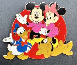 Mickey, Minnie, Donald, and Pluto Red Circle Jumbo