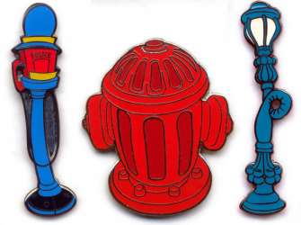 Street Lamp (Post), Fire Hydrant and Police Call Box
