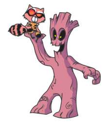 Groot with Rocket Raccoon Incentive Pin