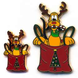 45485 - World of Disney (NYC): Happy Holidays Pin Pursuit - Reindeer Pluto Surprise/Completer Pin - Small - Disney Store US alternate image