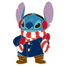 Stitch wearing his winter scarf
