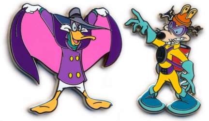 Heroes vs Villains: An Epic Showdown - Action Figures Series - Darkwing Duck and Megavolt Pin Set - Full Set - WDW