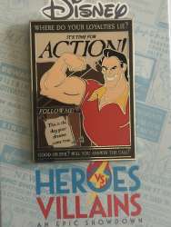 46783 - Heroes vs Villains Pin Event - Recruitment Poster Series - Gaston Action - Walt Disney World alternate image
