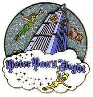 Peter Pan&#039;s Flight - Attraction Logo - Peter Pan, Wendy, Michael and John and Tinker Bell - MLT