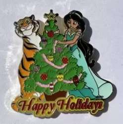 47579 - Disney Pins Blog (DPB) Exclusives - Happy Holidays - Jasmine & Rajah - Disney Licensed alternate image
