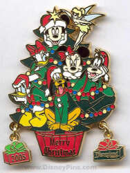 Merry Christmas Tree Dangle - Fab 6 (Minnie, Mickey, Daisy, Donald, Goofy, Pluto) and Tinker Bell
