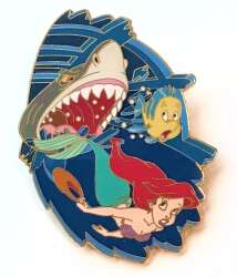 48676 - Disney Auctions - Ariel and Flounder chased by shark - Disney Auctions alternate image