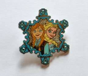 46 - Frozen - Anna & Elsa Jeweled Snowflake Pin alternate image