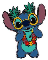 Stitch with Pineapple glasses and lei