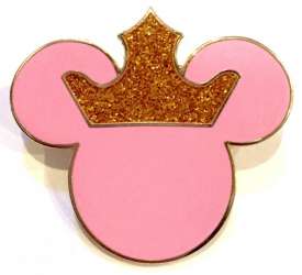 5553 - Minnie Icon - Pink Minnie Mouse Icon with Gold Glitter Crown alternate image