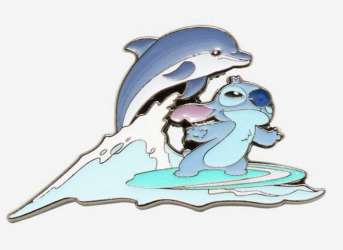 49741 - BoxLunch - Lilo & Stitch - Stitch surfing with Dolphin - Loungefly alternate image