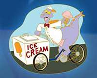 Figment with ice cream bicycle