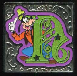 'I Love Mickey &amp; Minnie Mystery Tin Collection - Goofy (Green Glitter and Purple Filigree Letter N) - HKDL'