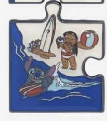 Click to view the Stitch surfing and Lilo taking a picture of him piece only details