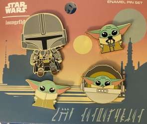 Star Wars: The Mandalorian - Mandalorian &amp; Grogu (The Child) - 4 PC Set - LFLY