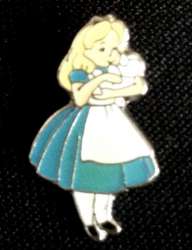12829 - Alice in Wonderland Japanese Mini Pin Set - Alice in Wonderland 4 pin Set 1 - #2 Alice Holding Bundle - Disney Store Japan alternate image