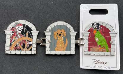 54030 - Pirates of the Caribbean - Hurricane Lagoon Skeleton, Jail Dog, and Tattooed Bird Hinged Trifold alternate image