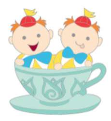 Alice in Wonderland Mystery Pin Set - Tweedledee and Tweedledum in a Teacup - DLR