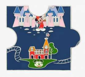 Disneyland 65th Anniversary - Sleeping Beauty&#039;s Castle and Main Street Station Puzzle Piece - LFLY