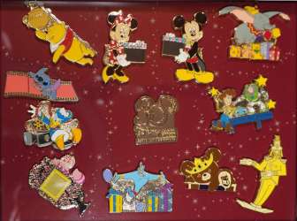 'Disney Store Japan 30th Anniversary - Disney Character Pin Badge Set - DSJ'
