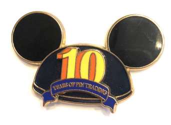 37370 - Disney Pin Trading 10th Anniversary - Mickey Ears Hat and banner alternate image