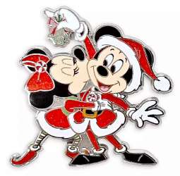 Santa Mickey and Minnie Mouse