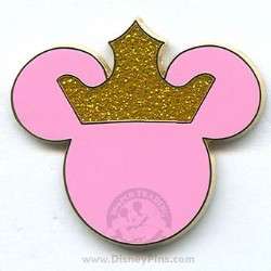 Pink Minnie Mouse Icon with Gold Glitter Crown