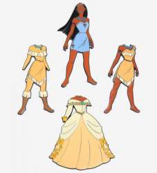55989 - Loungefly - Magnetic Princess Paper Doll - Pocahontas Set - Loungefly alternate image