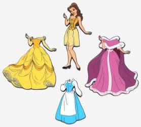 56311 - Loungefly - Magnetic Princess Paper Doll - Belle Set - Loungefly alternate image