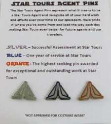 Star Tours - Blue Cast Member &quot;Agent&quot; Award Pin - MLT