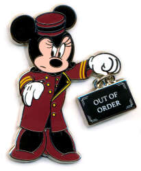 'Characters in Tower of Terror - Bellhop Minnie with out of order sign - DLP'