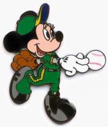 Pitcher Minnie Mouse Throwing a Baseball