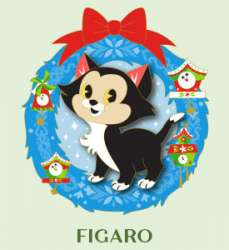 57476 - Holiday Cat Wreaths Collection - Figaro - Disney Studio Store Hollywood / Soda Fountain alternate image