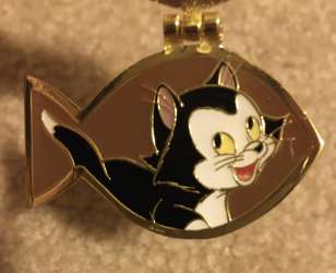 'BoxLunch Exclusive - Disney Pets Hinged Name Tag Mystery Collection - Figaro Fish Tag - LFLY'