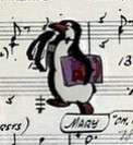 'Disney Catalog: Jolly Holiday Sheet Music Framed Set - Penguin Waiter with Menu ONLY - DSUS'