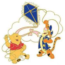 Pooh and Tigger flying a kite