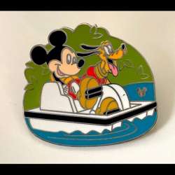 Pluto and Mickey in Pedal/Paddle Boat