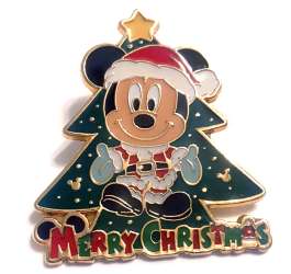 'Tokyo DisneySea Abu's Bazaar Game Prizes - Santa Mickey in Front of a Green Tree - TDR'