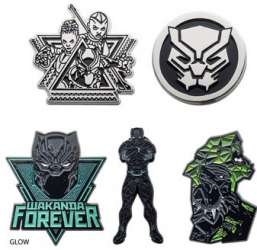 41159 - Amazon - Marvel's Black Panther Wakanda Forever Set - Black Panther Wakanda Forever 5 Pin Set - Disney Licensed alternate image